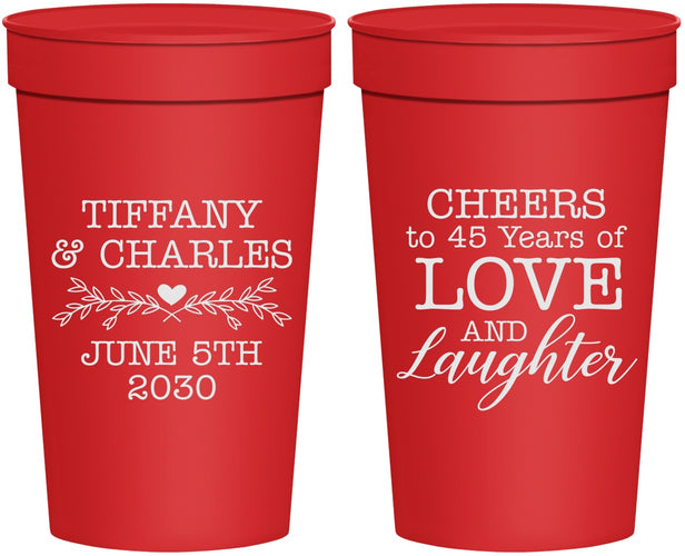 Personalized Anniversary 32 oz Stadium Cups - Cheers To 45 Years | 80016