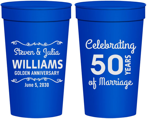 Personalized Anniversary 32 oz Stadium Cups - 50 Years Of Marriage | 80017