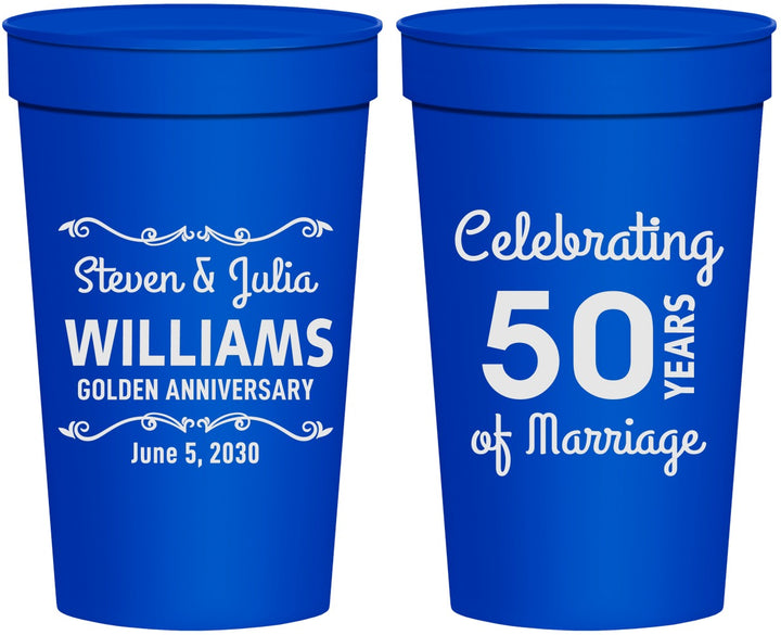 Personalized Anniversary 32 oz Stadium Cups - 50 Years Of Marriage | 80017