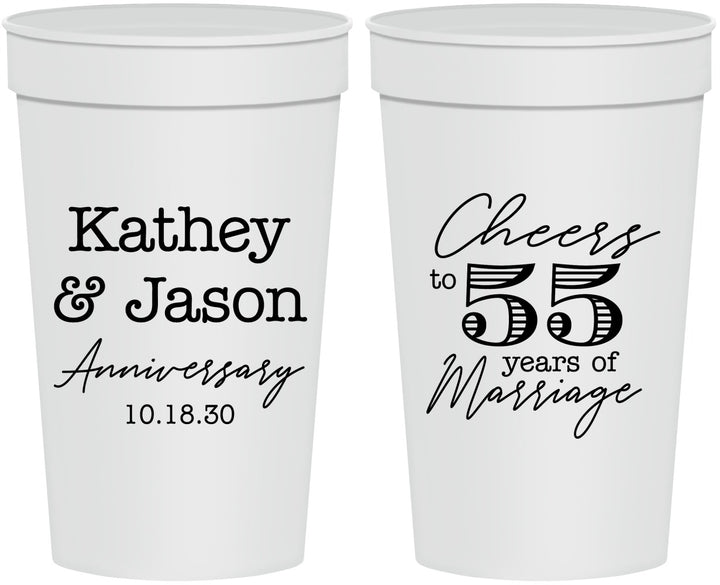 Personalized Anniversary 32 oz Stadium Cups - Cheers To 55 Years | 80018