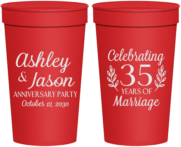 Personalized Anniversary 32 oz Stadium Cups - 35 Years Of Marriage | 80024