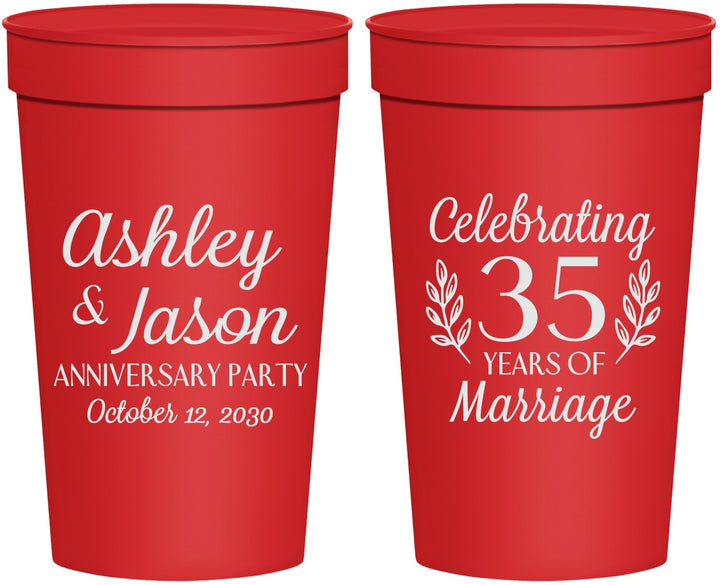 Personalized Anniversary 32 oz Stadium Cups - 35 Years Of Marriage | 80024