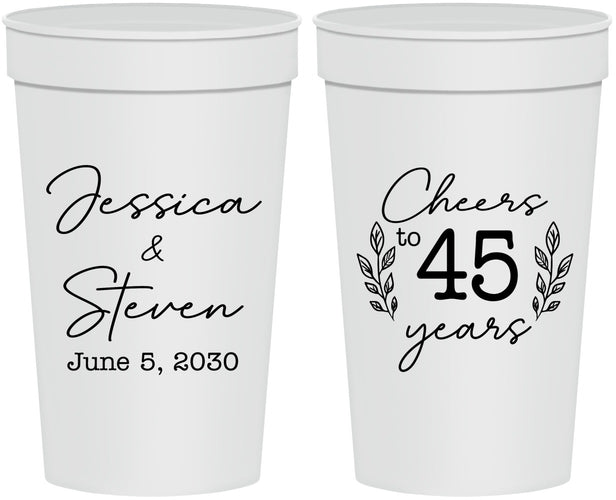 Personalized Anniversary 32 oz Stadium Cups - Cheers To 45 Years | 80026