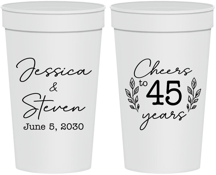 Personalized Anniversary 32 oz Stadium Cups - Cheers To 45 Years | 80026