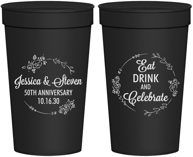 Personalized Anniversary 32 oz Stadium Cups - 50th Wedding | 80027