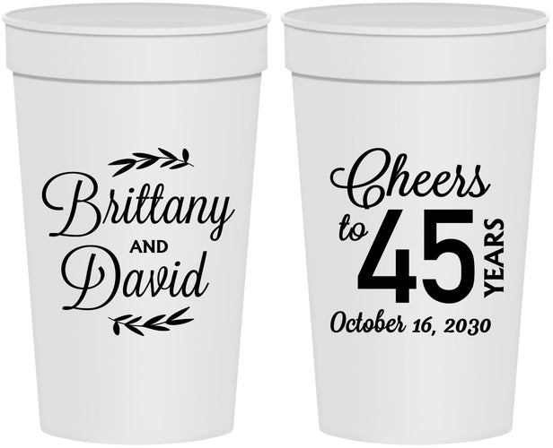 Personalized Anniversary 32 oz Stadium Cups - Cheers To 45 Years | 80036
