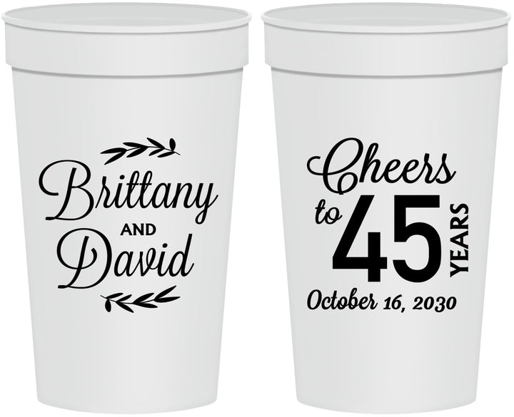 Personalized Anniversary 32 oz Stadium Cups - Cheers To 45 Years | 80036