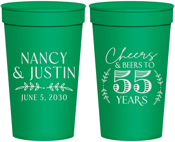 Personalized Anniversary 32 oz Stadium Cups - Cheers To 55 Years | 80038