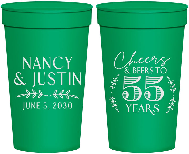 Personalized Anniversary 32 oz Stadium Cups - Cheers To 55 Years | 80038