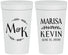 Personalized Wedding 32 oz Stadium Cups - Two Letter Monogram | 801