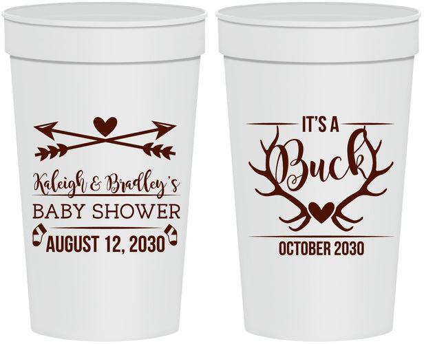 Personalized Baby Shower 32 oz Stadium Cups - It’s A Buck Antler | 90000
