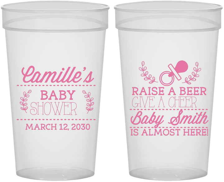 Personalized Baby Shower 32 oz Stadium Cups - Raise A Beer | 90008