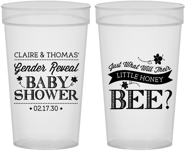 Personalized Baby Shower 32 oz Stadium Cups - Little Honey Bee | 90018