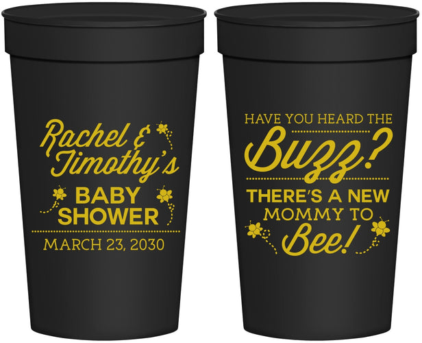 Personalized Baby Shower 32 oz Stadium Cups - Mommy To Bee | 90019