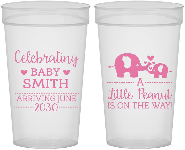 Personalized Baby Shower 32 oz Stadium Cups - Peanut On The Way | 90027