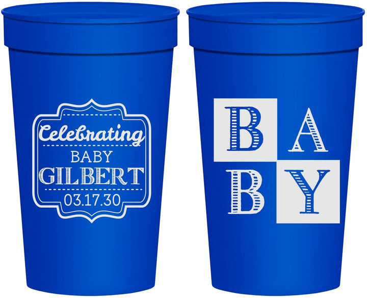 Personalized Baby Shower 32 oz Stadium Cups - Celebrating | 90029