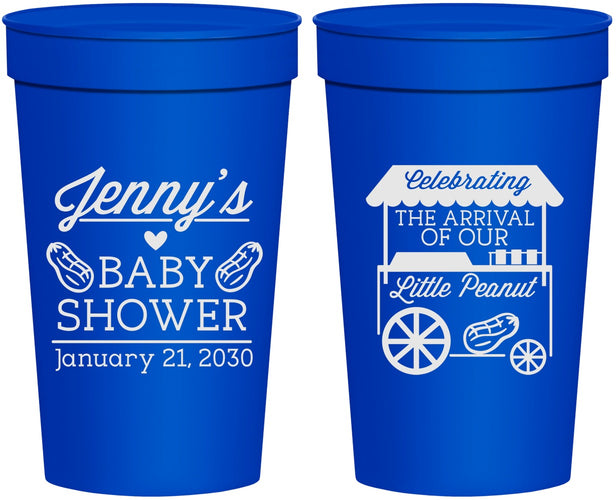 Personalized Baby Shower 32 oz Stadium Cups - Little Peanut | 90030