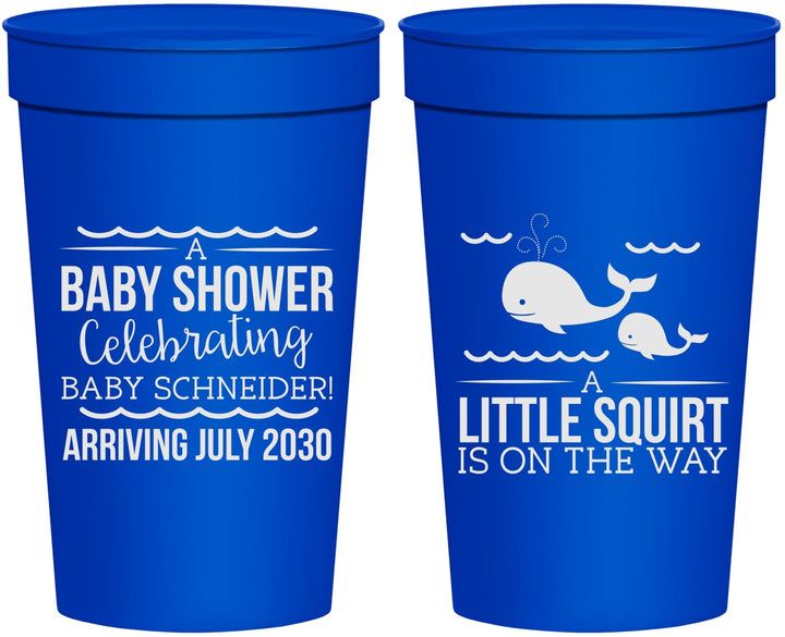Personalized Baby Shower 32 oz Stadium Cups - Mermaid On Her Way | 90044