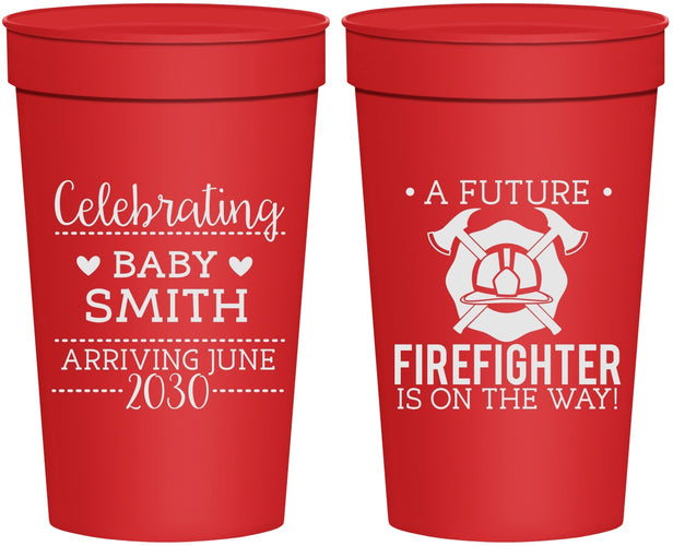 Personalized Baby Shower 32 oz Stadium Cups - Future Firefighter | 90048