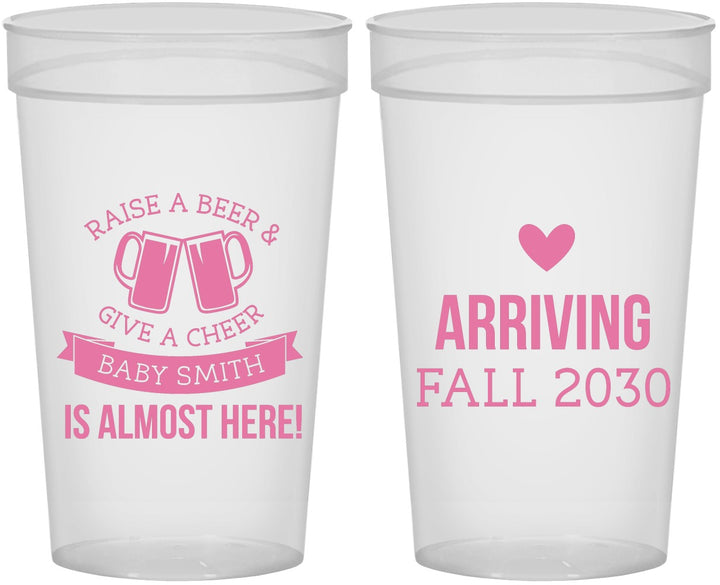 Personalized Baby Shower 32 oz Stadium Cups - Raise A Beer | 90049