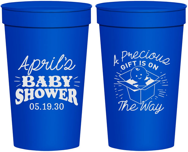 Personalized Baby Shower 32 oz Stadium Cups - Precious Gift | 90057