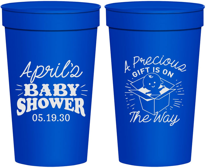 Personalized Baby Shower 32 oz Stadium Cups - Precious Gift | 90057