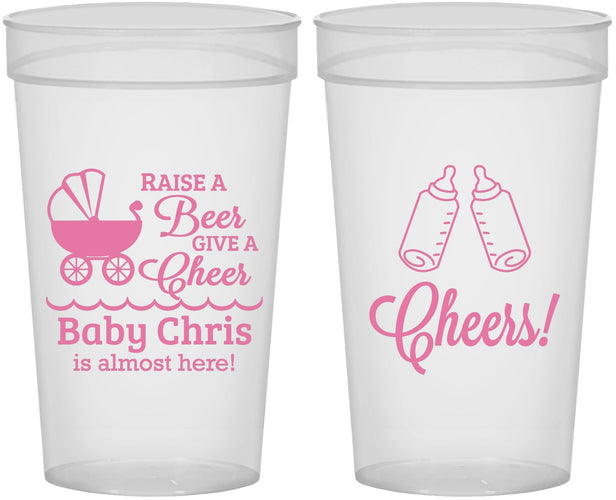Personalized Baby Shower 32 oz Stadium Cups - Raise A Beer | 90081