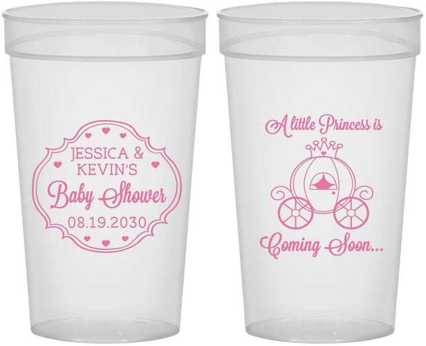 Personalized Baby Shower 32 oz Stadium Cups - Princess Coming Soon | 90085