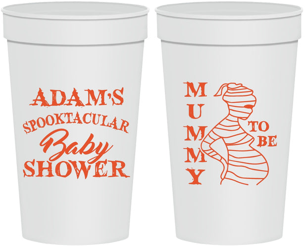 Personalized Baby Shower 32 oz Stadium Cups - Mummy To Be Halloween | 90087