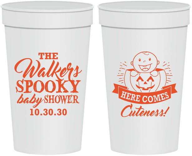 Personalized Baby Shower 32 oz Stadium Cups - Cuteness Halloween | 90089