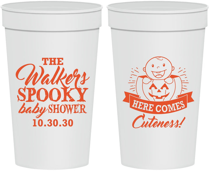 Personalized Baby Shower 32 oz Stadium Cups - Cuteness Halloween | 90089