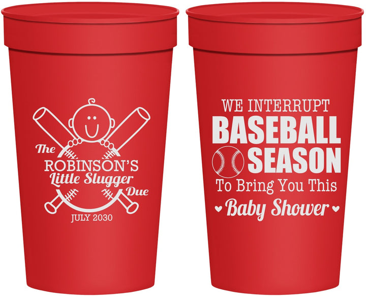 Personalized Baby Shower 32 oz Stadium Cups - Baseball | 90090