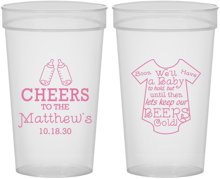 Personalized Baby Shower 32 oz Stadium Cups - Bottle | 90094