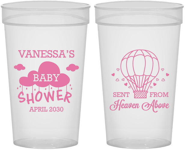 Personalized Baby Shower 32 oz Stadium Cups - Hot Air Balloon | 90097