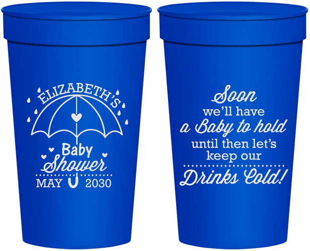 Personalized Baby Shower 32 oz Stadium Cups - April Showers May Babies | 90098