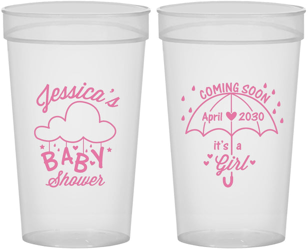 Personalized Baby Shower 32 oz Stadium Cups - April Showers May Babies | 90099