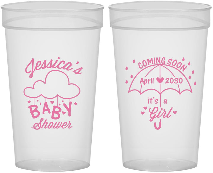 Personalized Baby Shower 32 oz Stadium Cups - April Showers May Babies | 90099