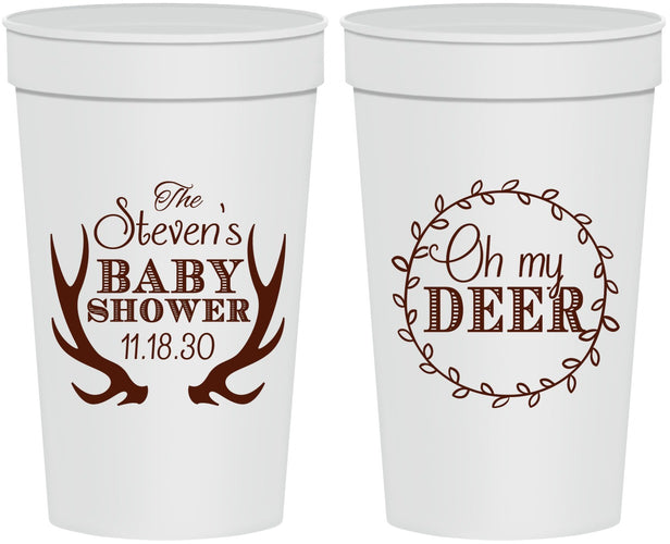 Personalized Baby Shower 32 oz Stadium Cups - Oh My Deer Christmas | 90121