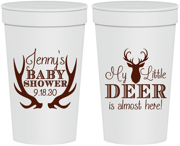 Personalized Baby Shower 32 oz Stadium Cups - My Little Deer | 90124