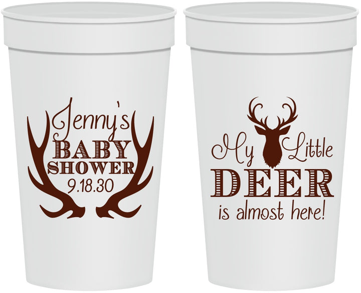Personalized Baby Shower 32 oz Stadium Cups - My Little Deer | 90124