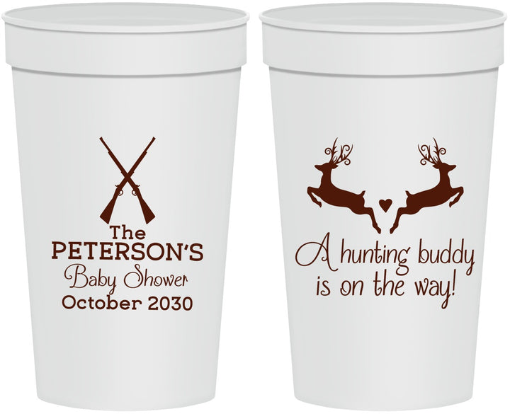 Personalized Baby Shower 32 oz Stadium Cups - Hunting Buddy | 90125