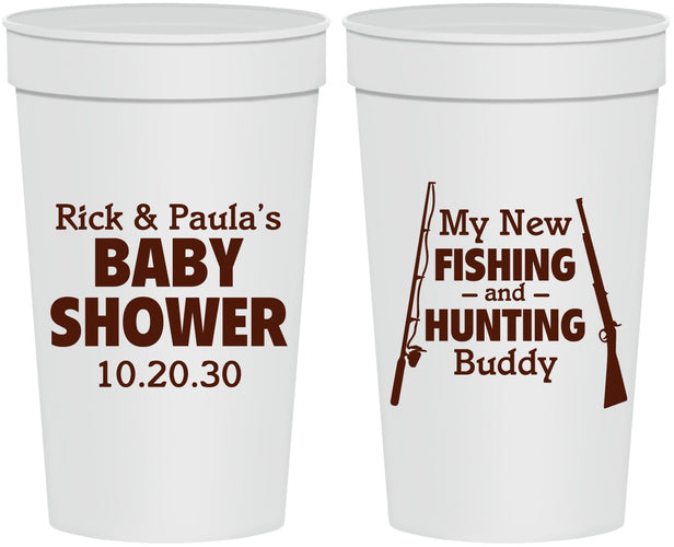 Personalized Baby Shower 32 oz Stadium Cups - Fishing Hunting | 90126