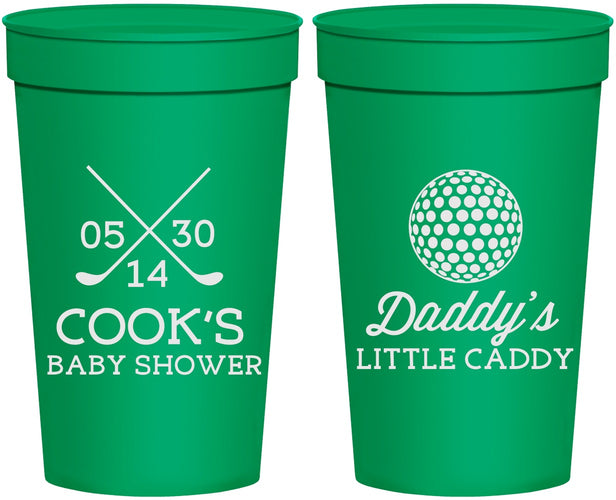 Personalized Baby Shower 32 oz Stadium Cups - Golf Little Caddy | 90135