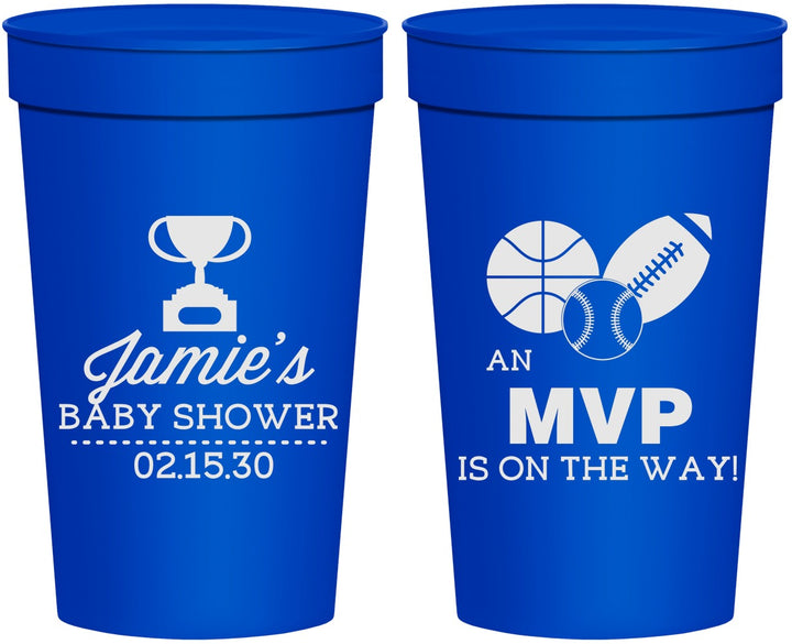 Personalized Baby Shower 32 oz Stadium Cups - Sports Mvp | 90141