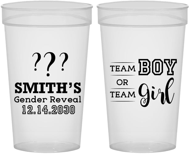 Personalized Baby Shower 32 oz Stadium Cups - Gender Reveal | 90150