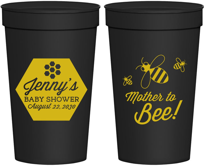 Personalized Baby Shower 32 oz Stadium Cups - Mother To Bee | 90153