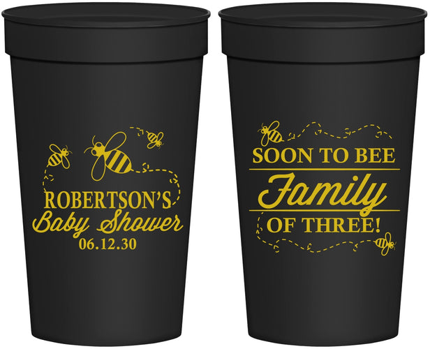 Personalized Baby Shower 32 oz Stadium Cups - Bee Family | 90155