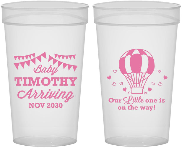 Personalized Baby Shower 32 oz Stadium Cups - Hot Air Balloon | 90162