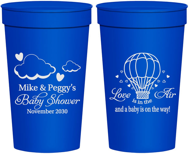 Personalized Baby Shower 32 oz Stadium Cups - Love Is In The Air | 90163