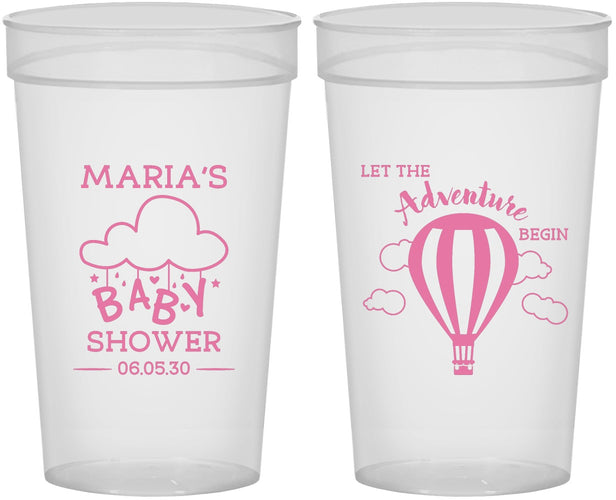 Personalized Baby Shower 32 oz Stadium Cups - Hot Air Balloon | 90164